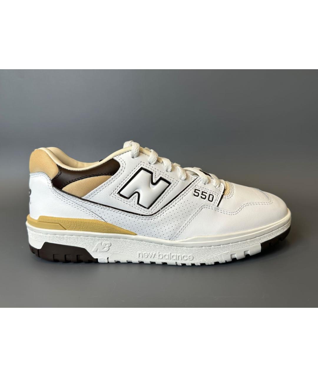 NEW BALANCE Белые кожаные низкие кроссовки / кеды, фото 9