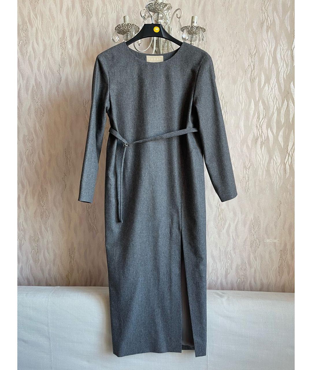 RUBAN Антрацитовое шерстяное повседневное платье, фото 6