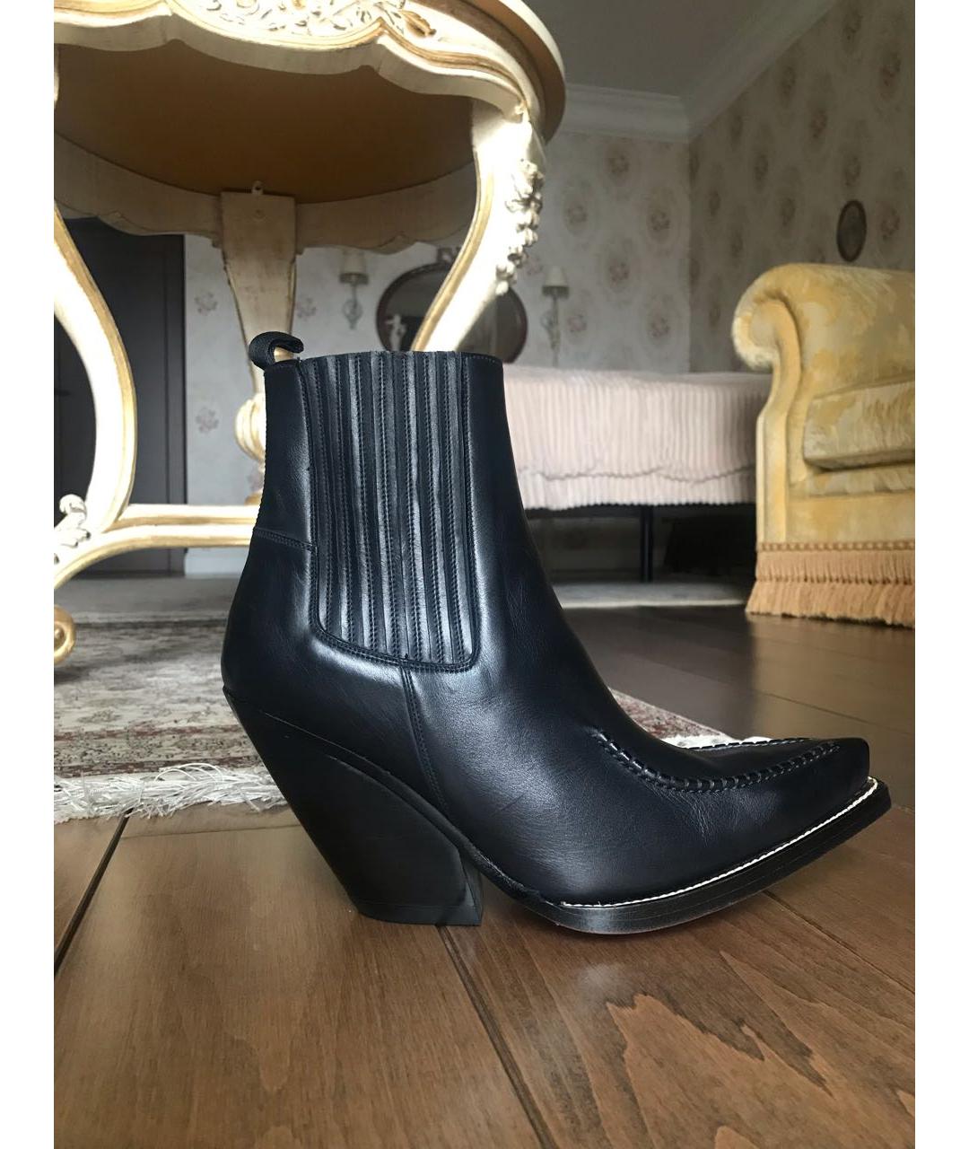 CELINE Черные кожаные ботинки, фото 9