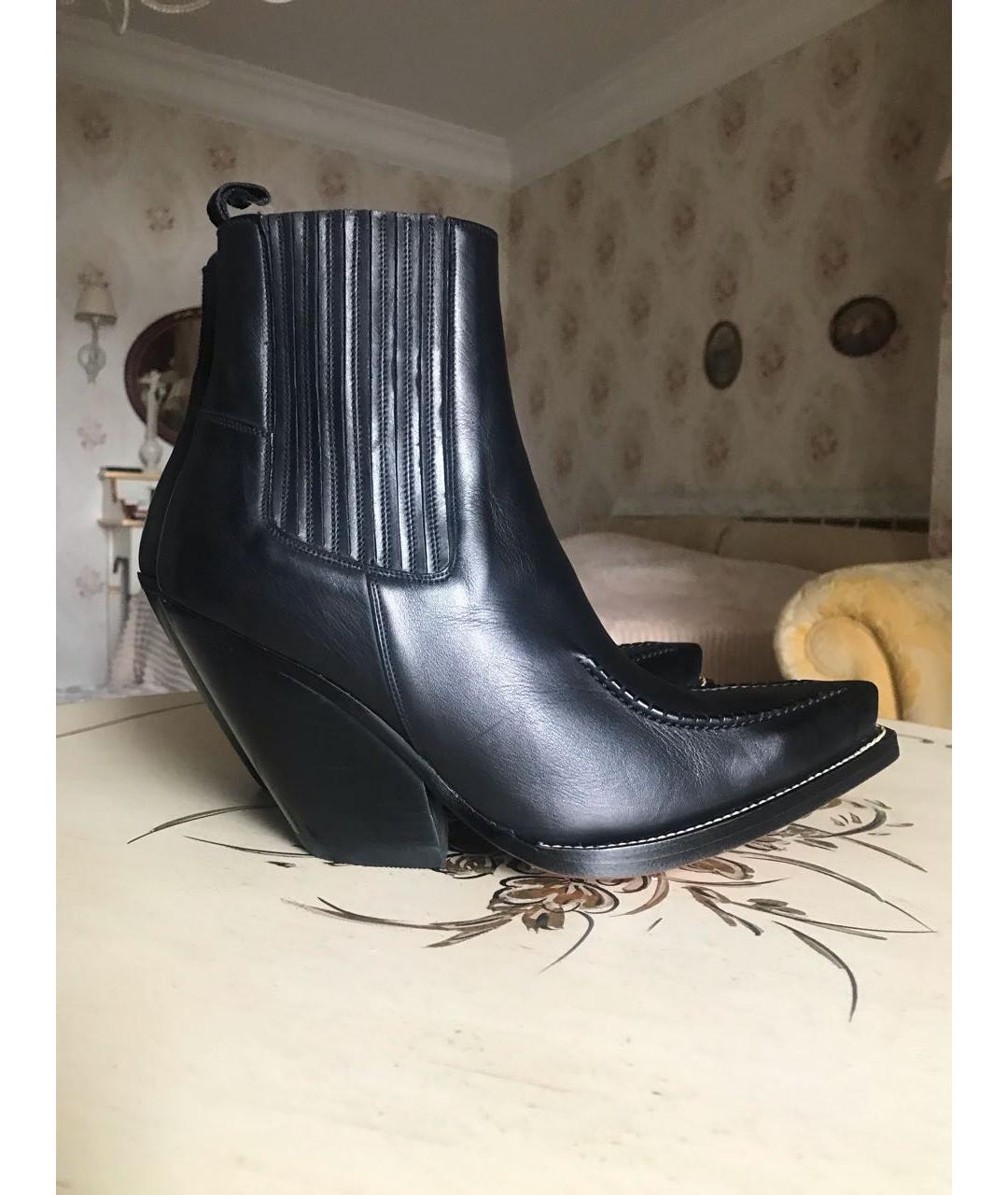 CELINE Черные кожаные ботинки, фото 8