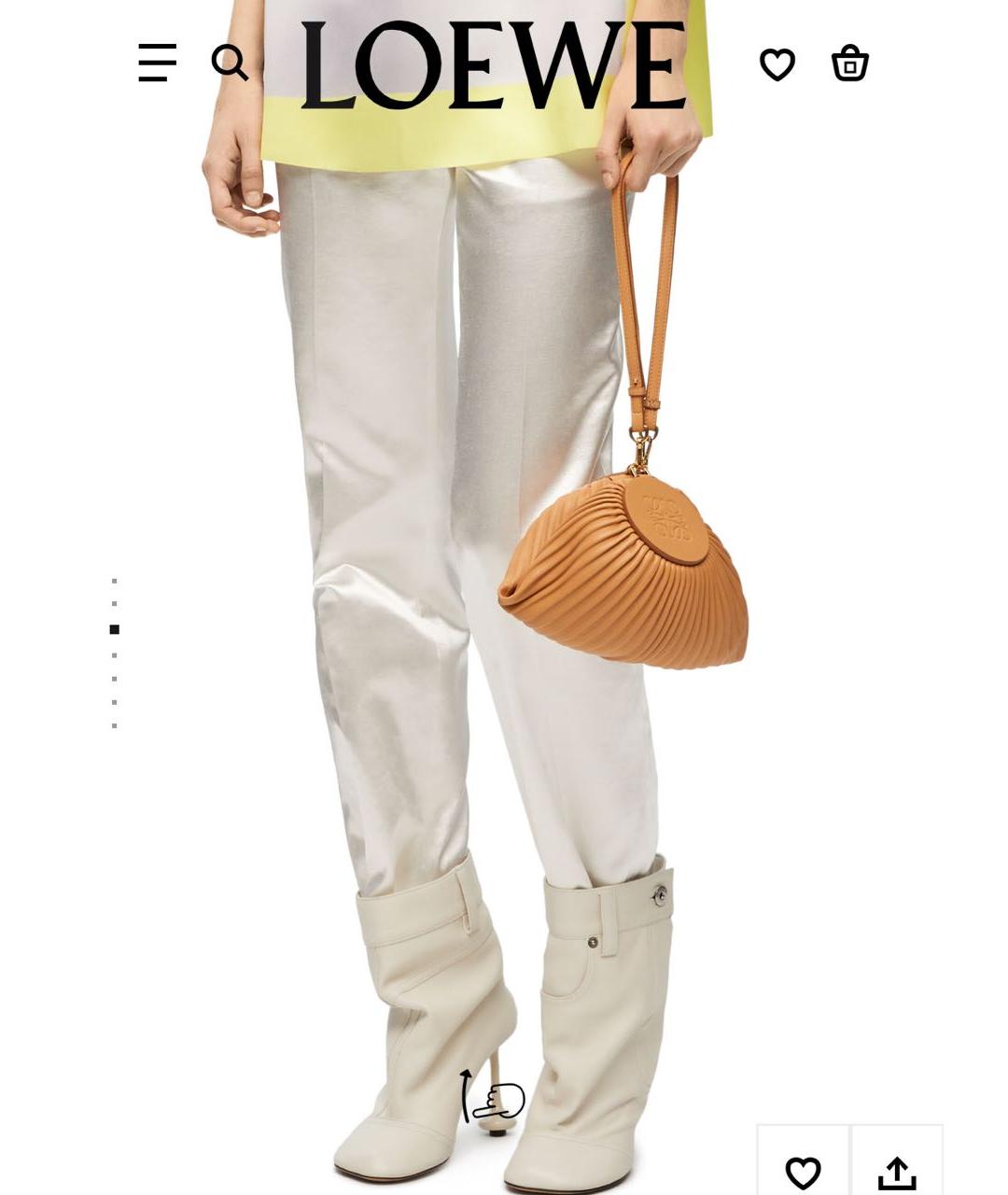 LOEWE Бежевая кожаная сумка через плечо, фото 3