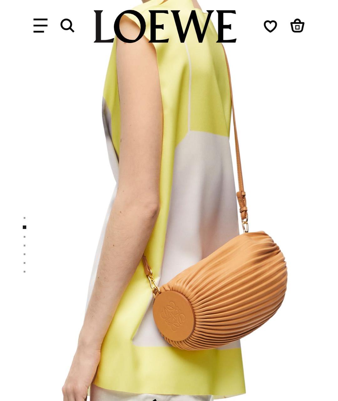 LOEWE Бежевая кожаная сумка через плечо, фото 4