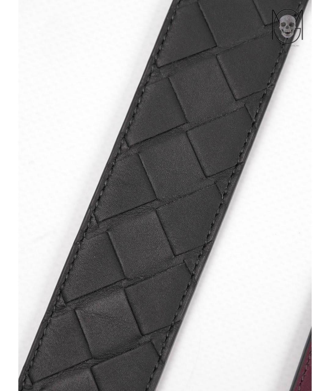 BOTTEGA VENETA Черный кожаный ремень, фото 5