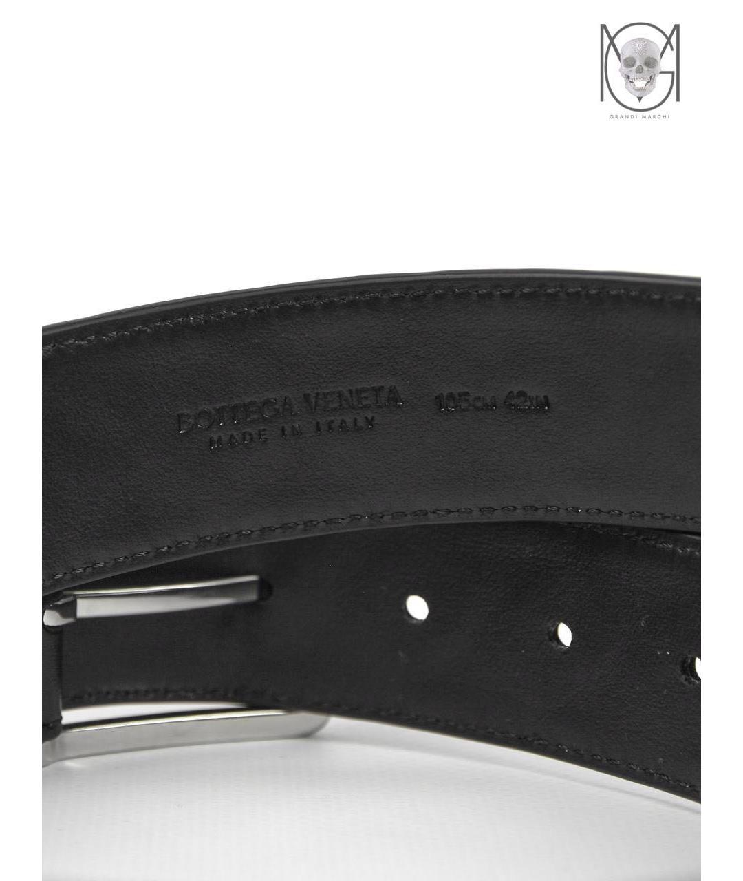 BOTTEGA VENETA Черный кожаный ремень, фото 4