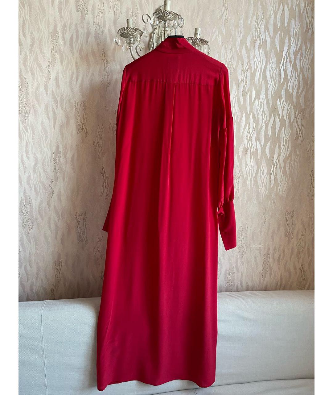 ROKH Красное шелковое платье, фото 2