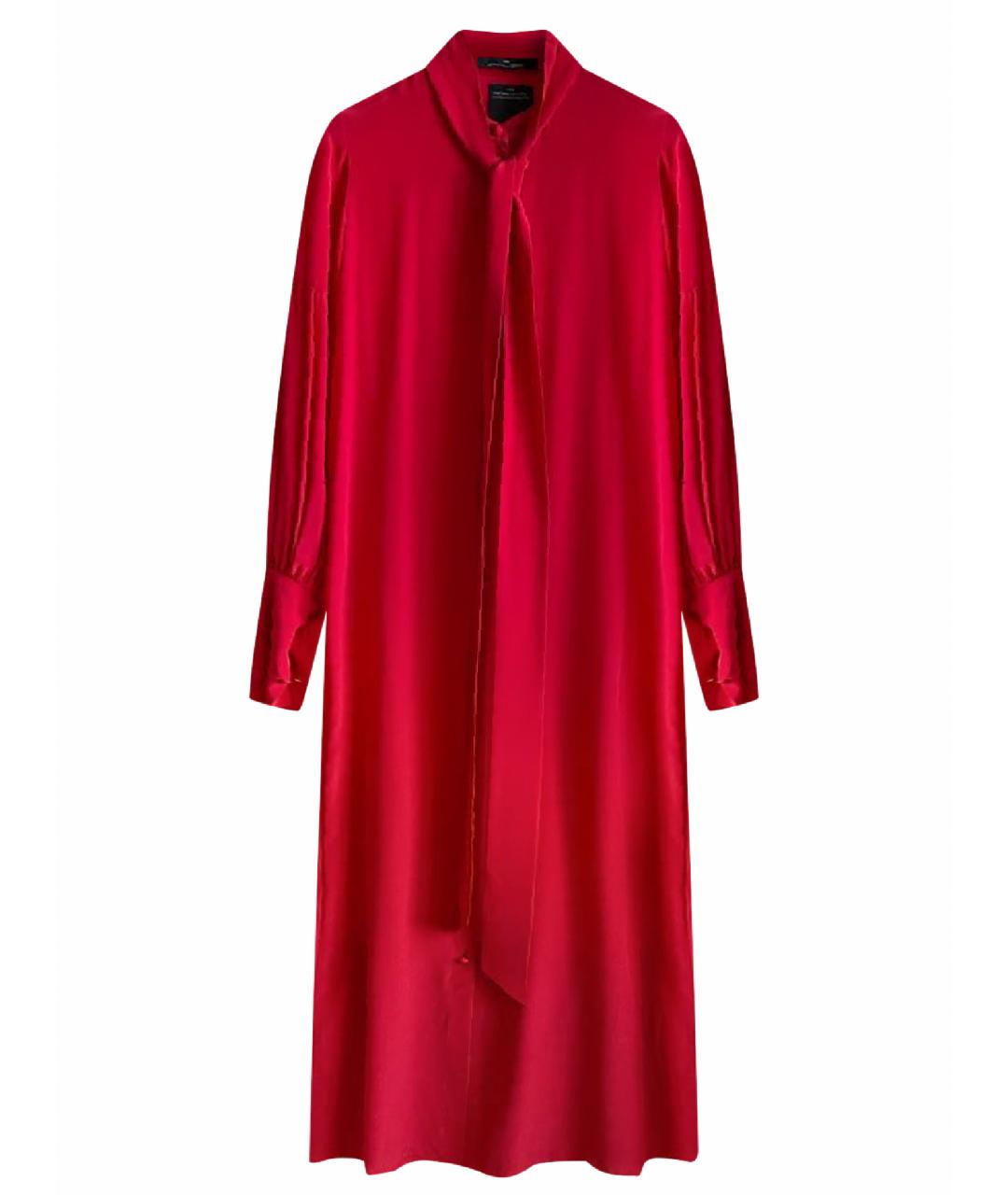 ROKH Красное шелковое платье, фото 1