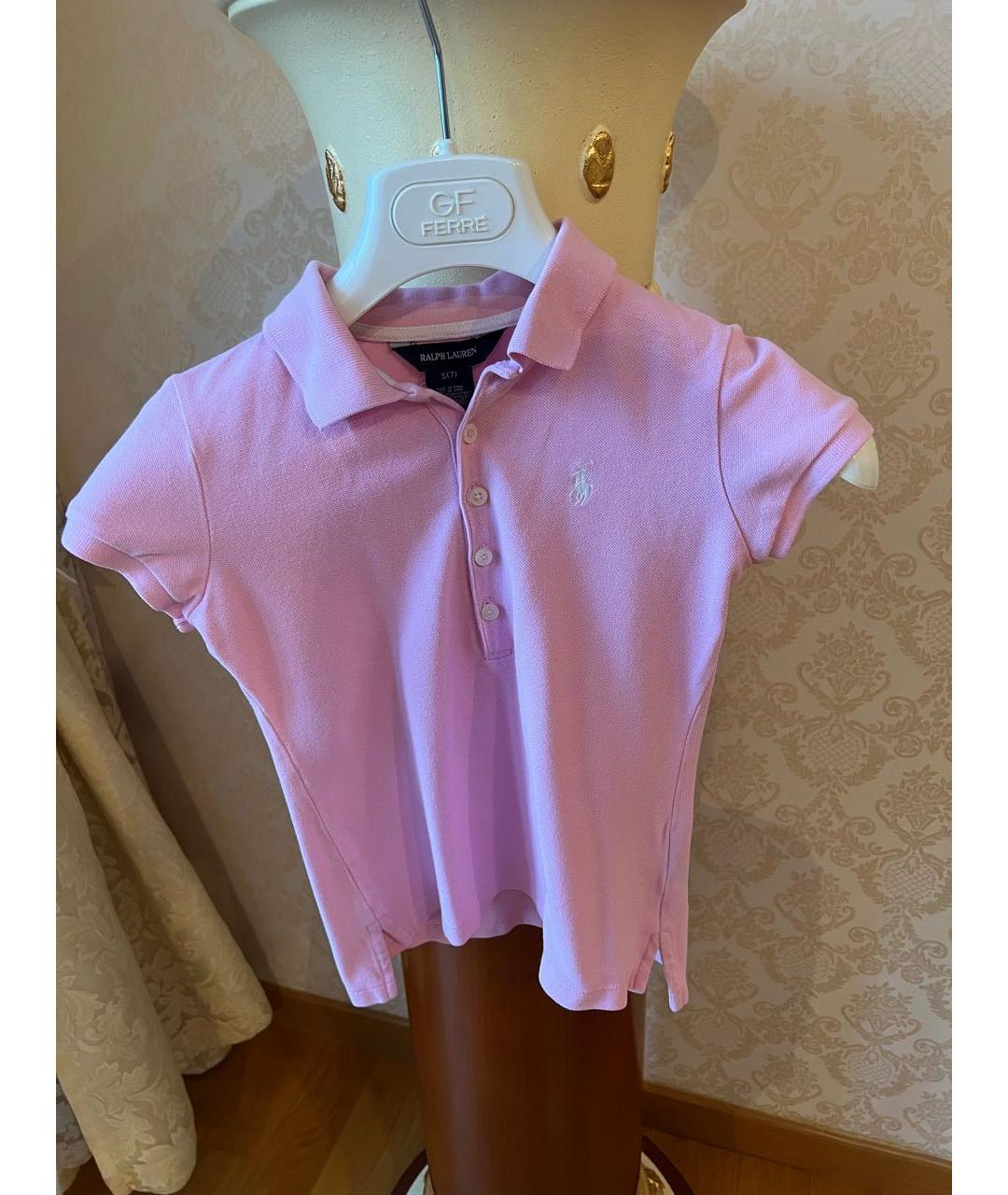 RALPH LAUREN Розовый хлопковый детская футболка / топ, фото 5