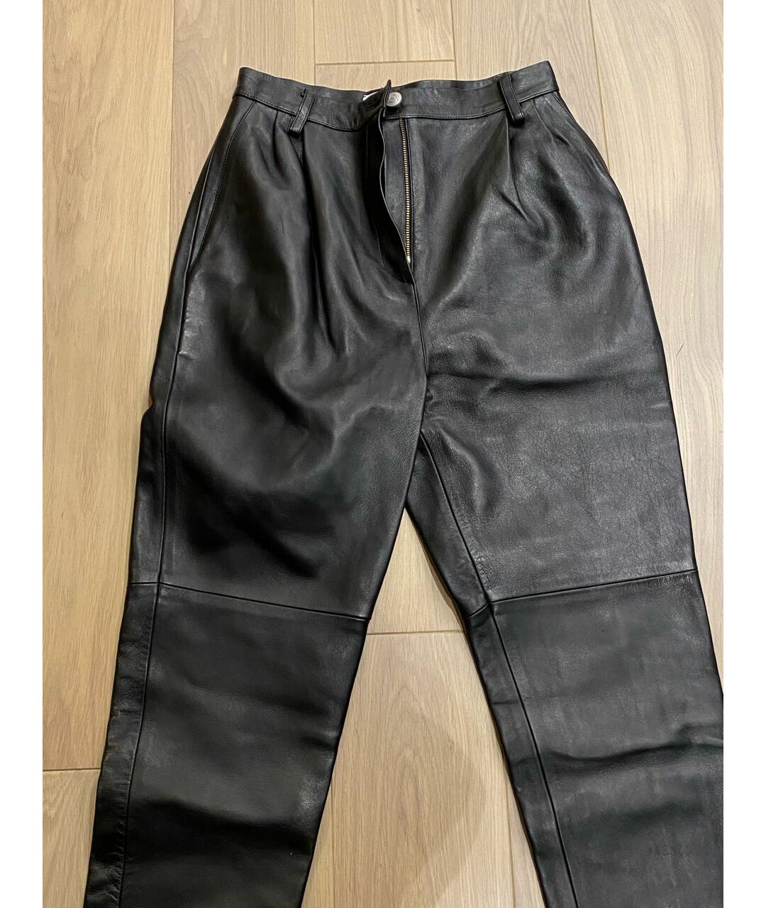 MAGDA BUTRYM Черные кожаные брюки узкие, фото 4