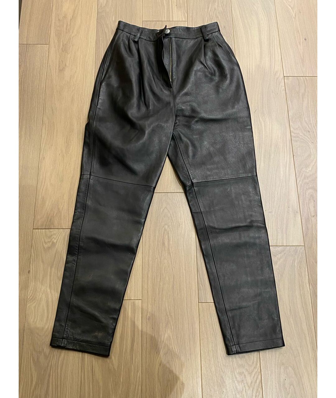 MAGDA BUTRYM Черные кожаные брюки узкие, фото 5