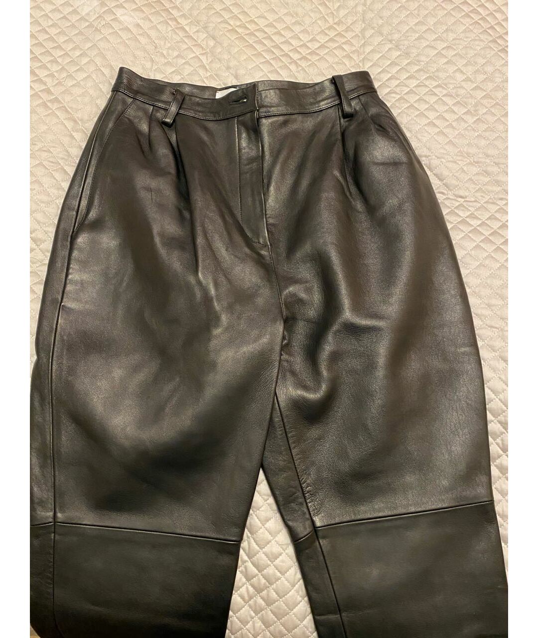 MAGDA BUTRYM Черные кожаные брюки узкие, фото 2