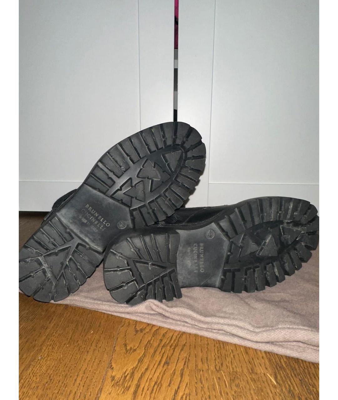 BRUNELLO CUCINELLI Черные кожаные ботинки, фото 3