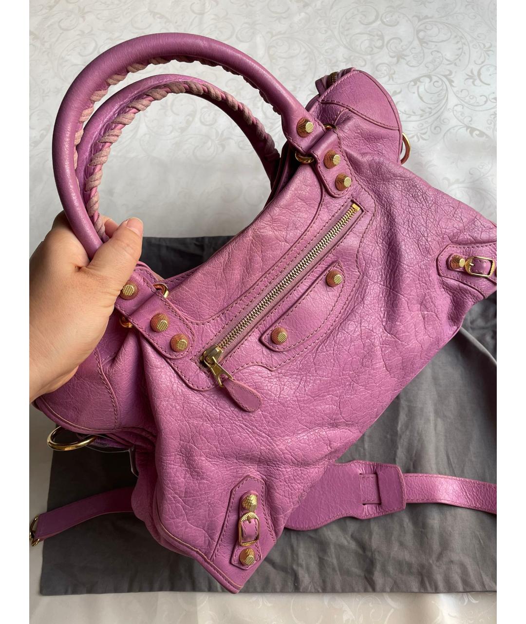 BALENCIAGA Розовая кожаная сумка через плечо, фото 3
