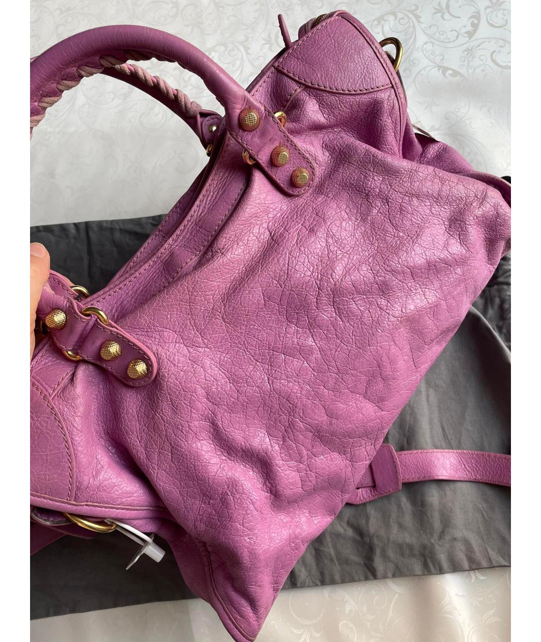 BALENCIAGA Розовая кожаная сумка через плечо, фото 2