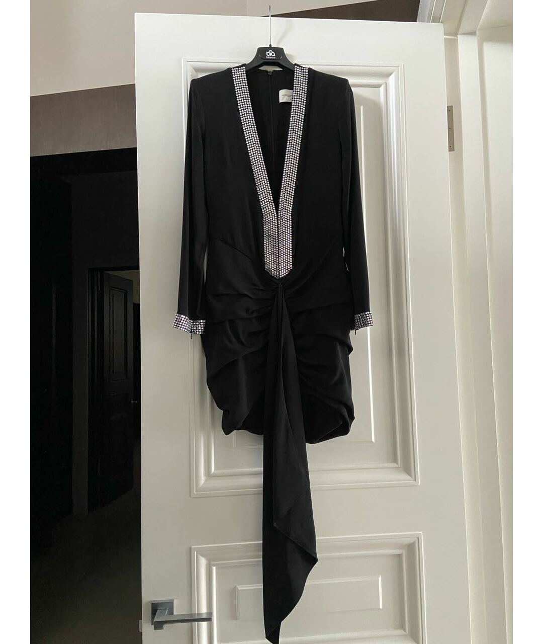 GIUSEPPE DI MORABITO Черное вискозное повседневное платье, фото 5