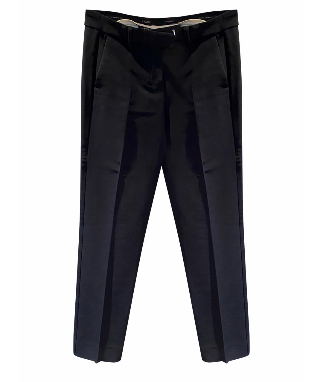 'S MAX MARA Темно-синие вискозные прямые брюки, фото 1