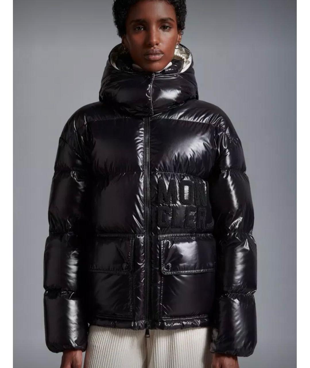 MONCLER Черный пуховик, фото 3