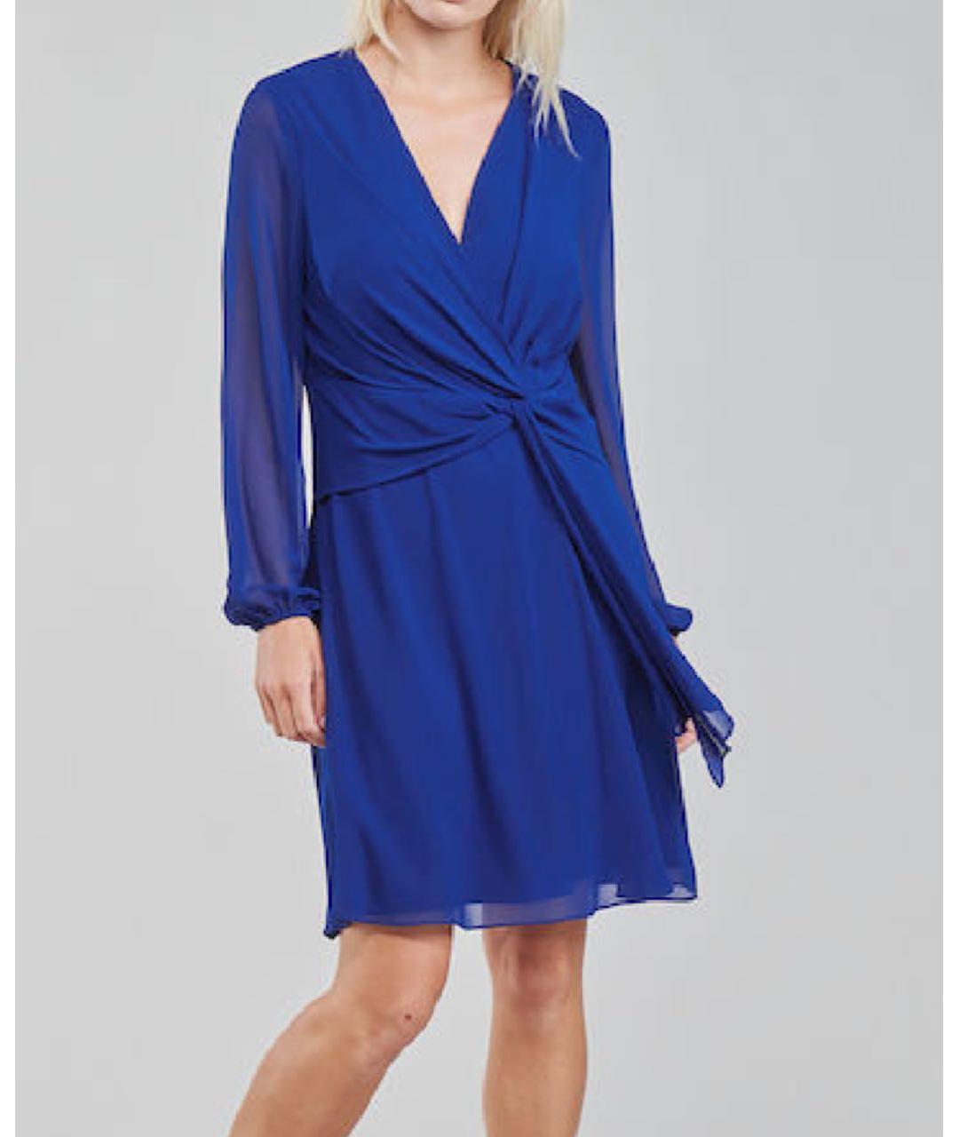 RALPH LAUREN Синее полиэстеровое коктейльное платье, фото 5