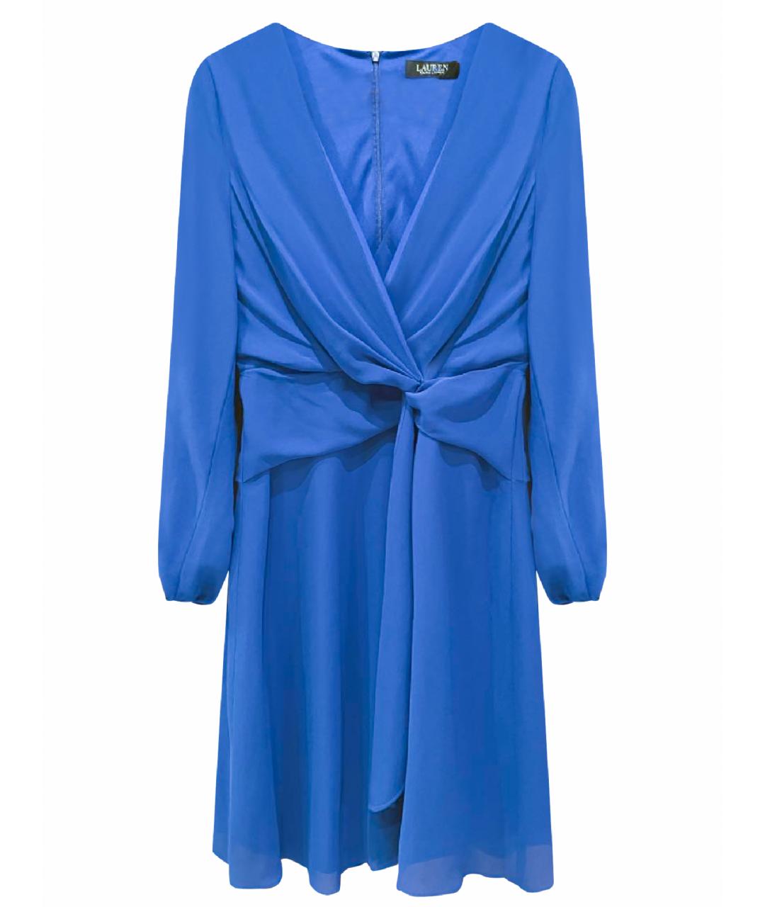 RALPH LAUREN Синее полиэстеровое коктейльное платье, фото 1