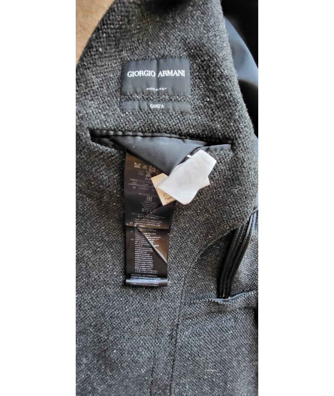 GIORGIO ARMANI Антрацитовый шерстяной пиджак, фото 4