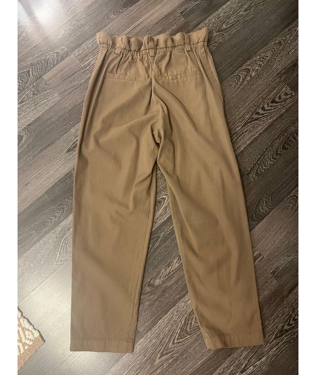 BRUNELLO CUCINELLI Коричневые шерстяные прямые брюки, фото 9