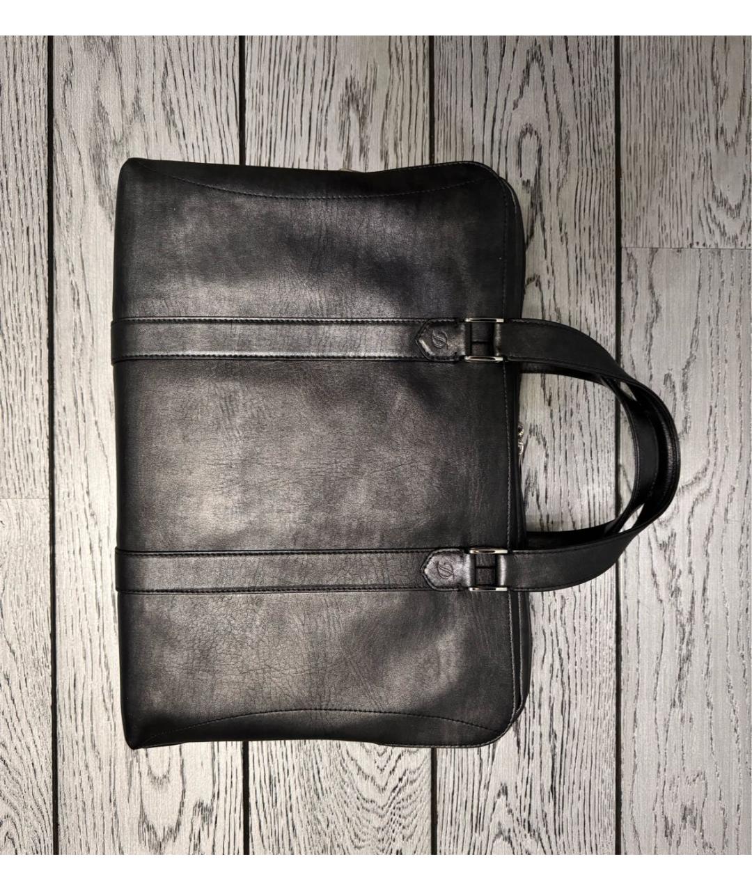 DUPONT Черный кожаный портфель, фото 2