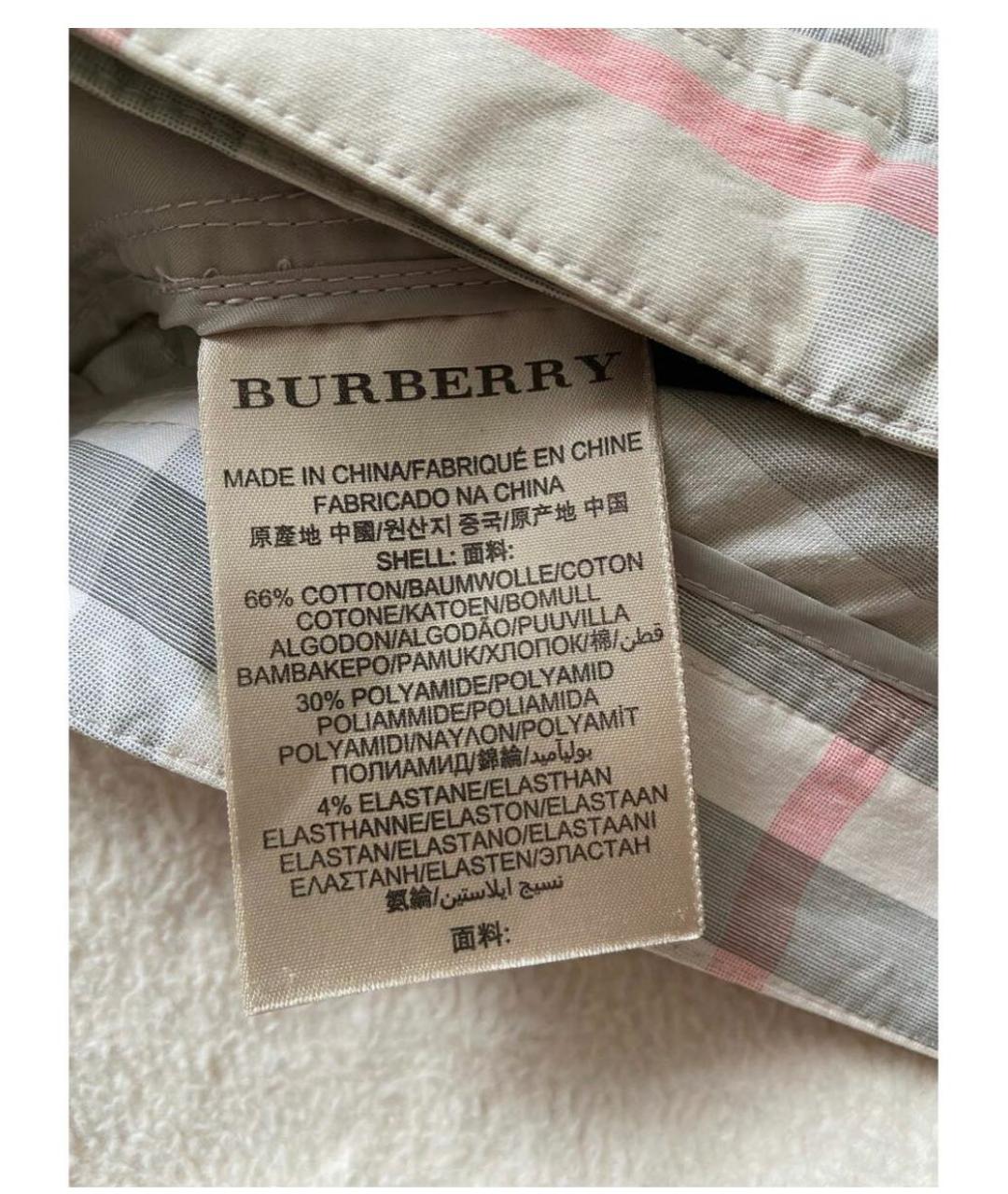 BURBERRY Бежевая хлопковая юбка мини, фото 4