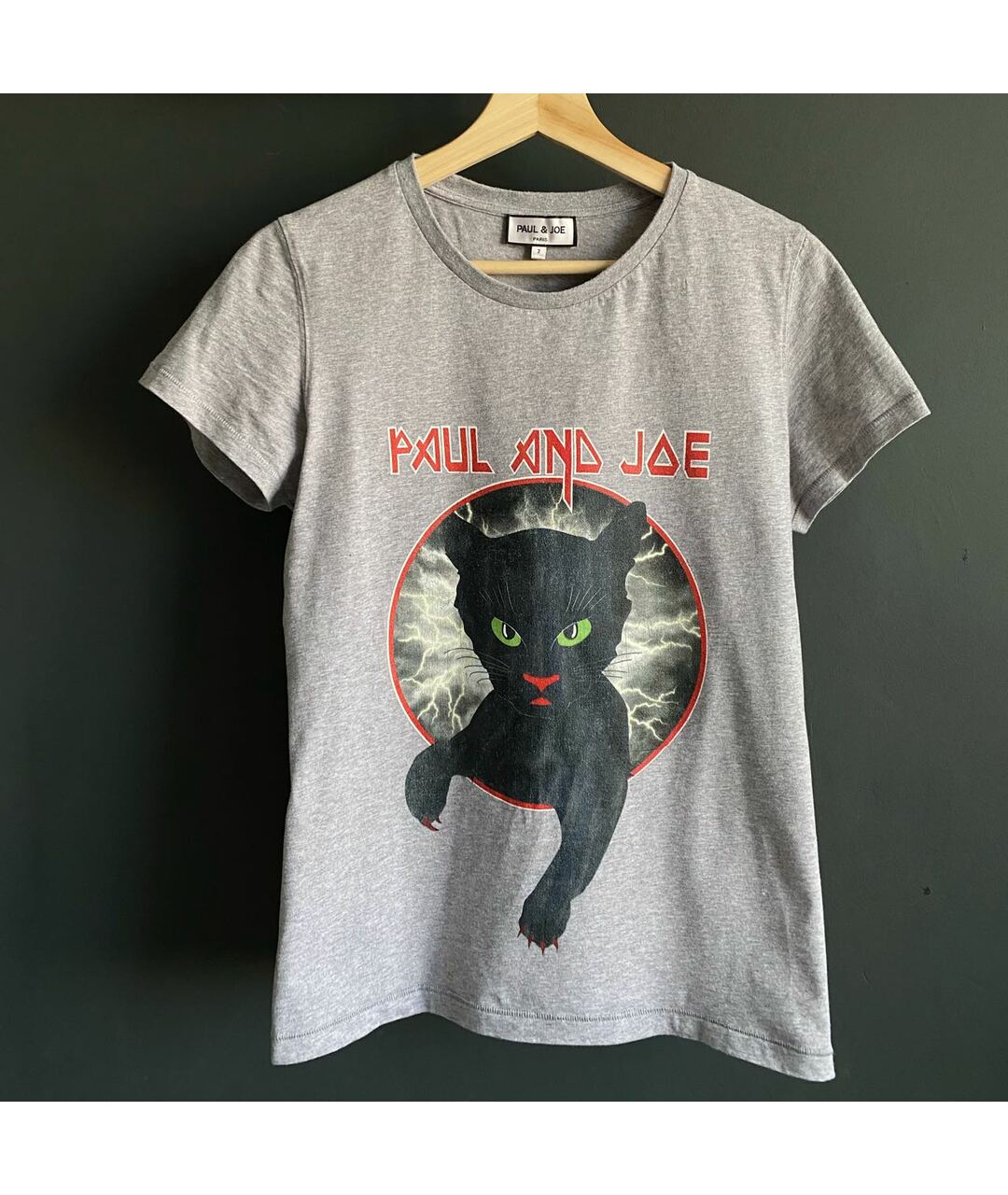 PAUL & JOE Серая хлопковая футболка, фото 5