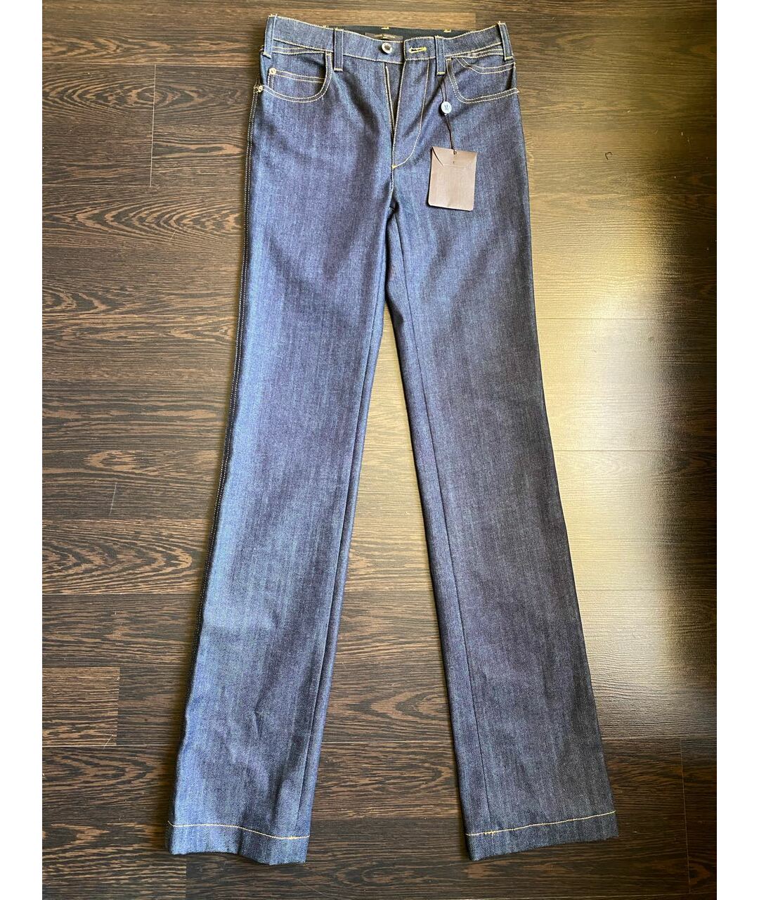 LOUIS VUITTON PRE-OWNED Синие хлопковые прямые джинсы, фото 8