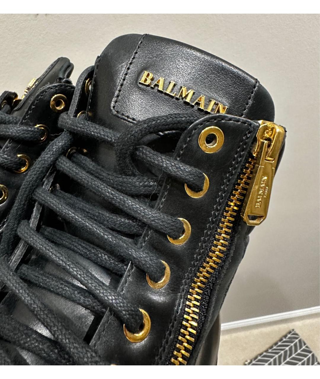 BALMAIN Черные кожаные ботинки, фото 5