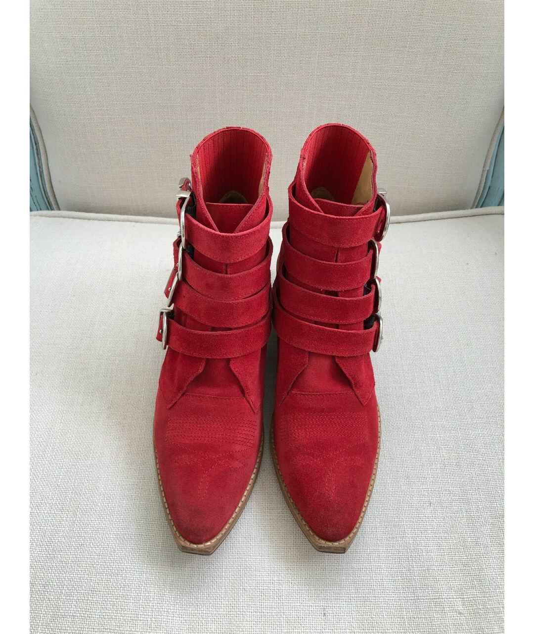TOGA PULLA Красные замшевые ботинки, фото 7