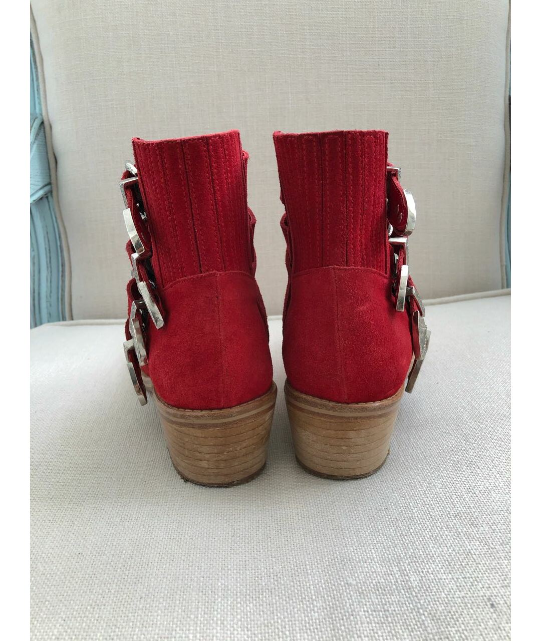 TOGA PULLA Красные замшевые ботинки, фото 4