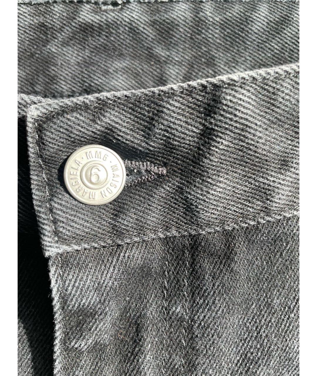 MM6 MAISON MARGIELA Черные хлопковые прямые джинсы, фото 6