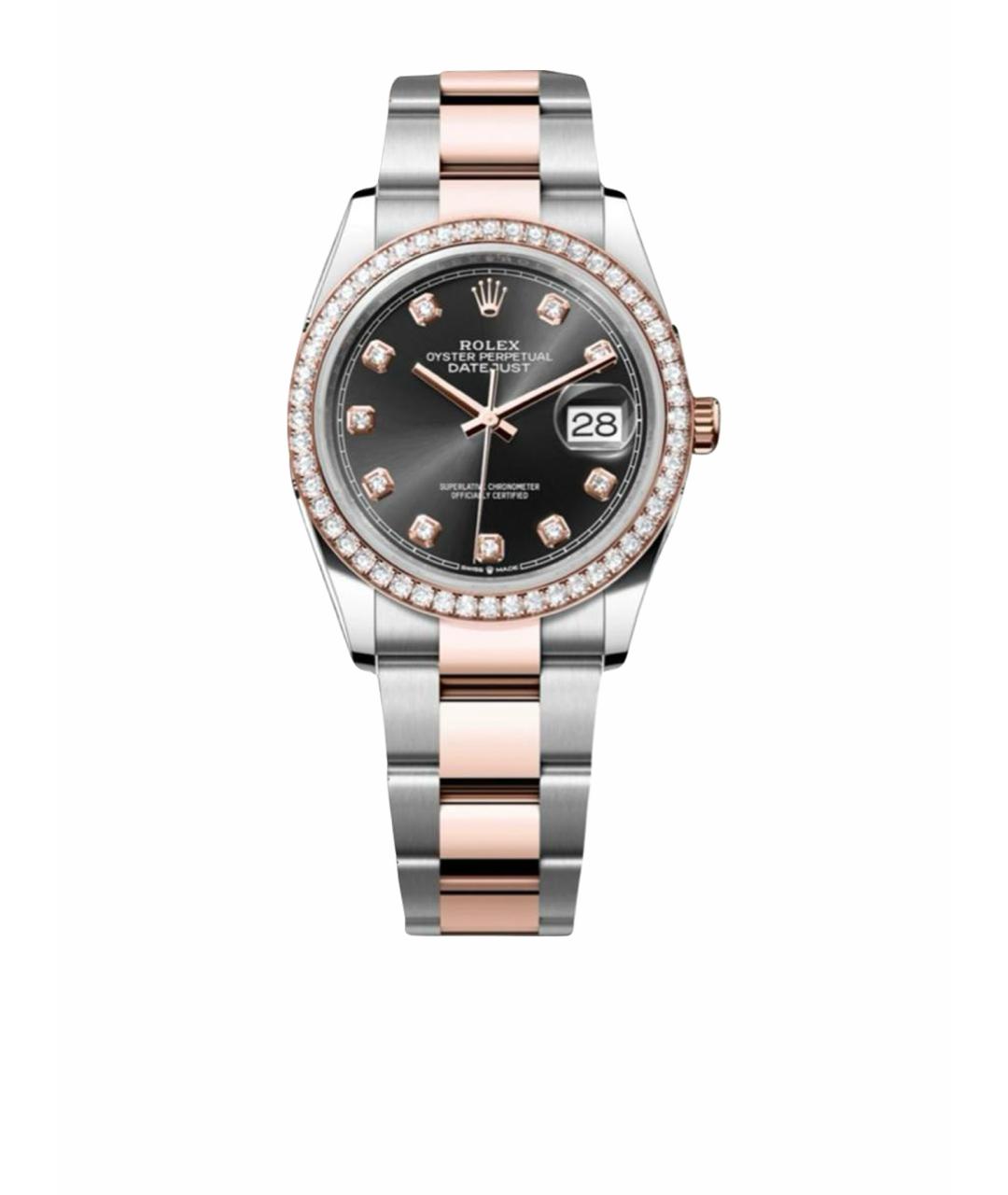 ROLEX Черные часы из розового золота, фото 1