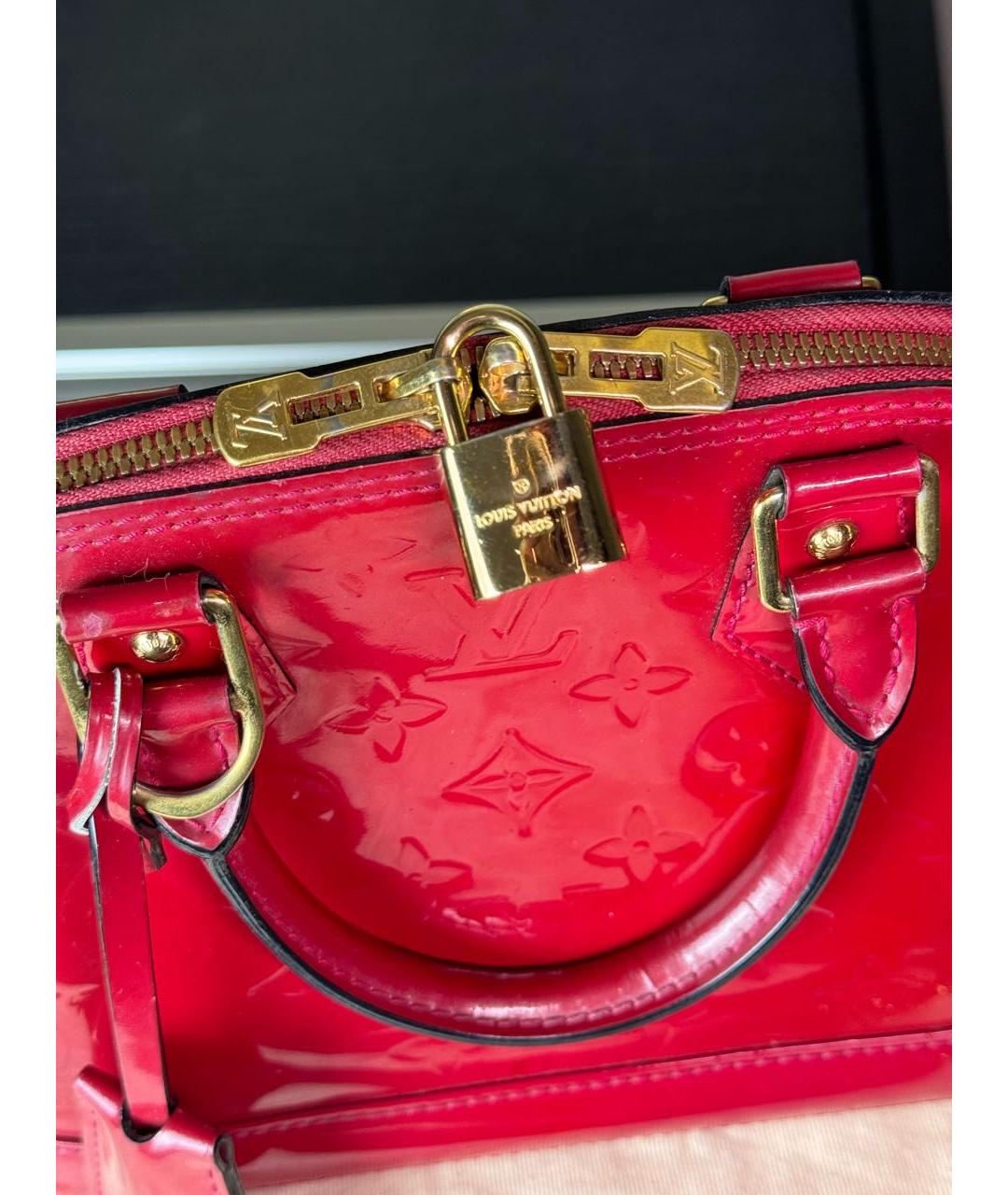 LOUIS VUITTON PRE-OWNED Красная сумка тоут из лакированной кожи, фото 8