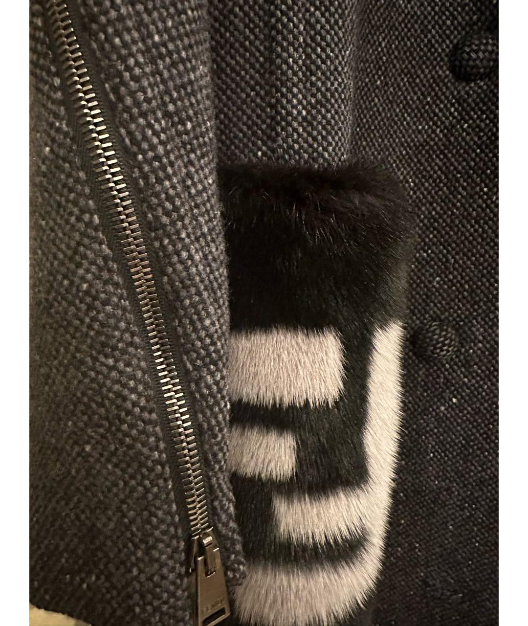 FENDI Антрацитовое шерстяное пальто, фото 4