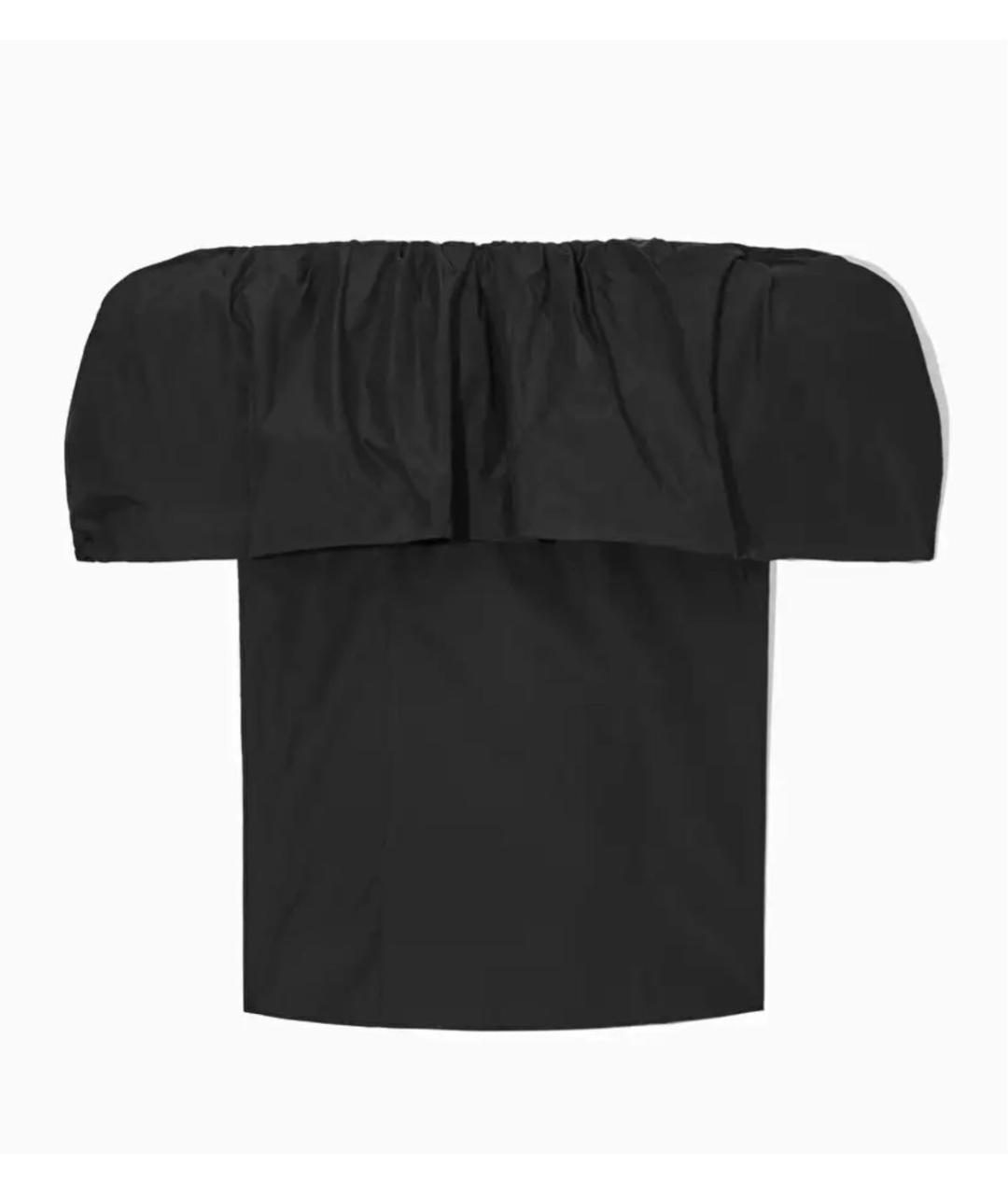 COS Черная хлопко-эластановая блузы, фото 9