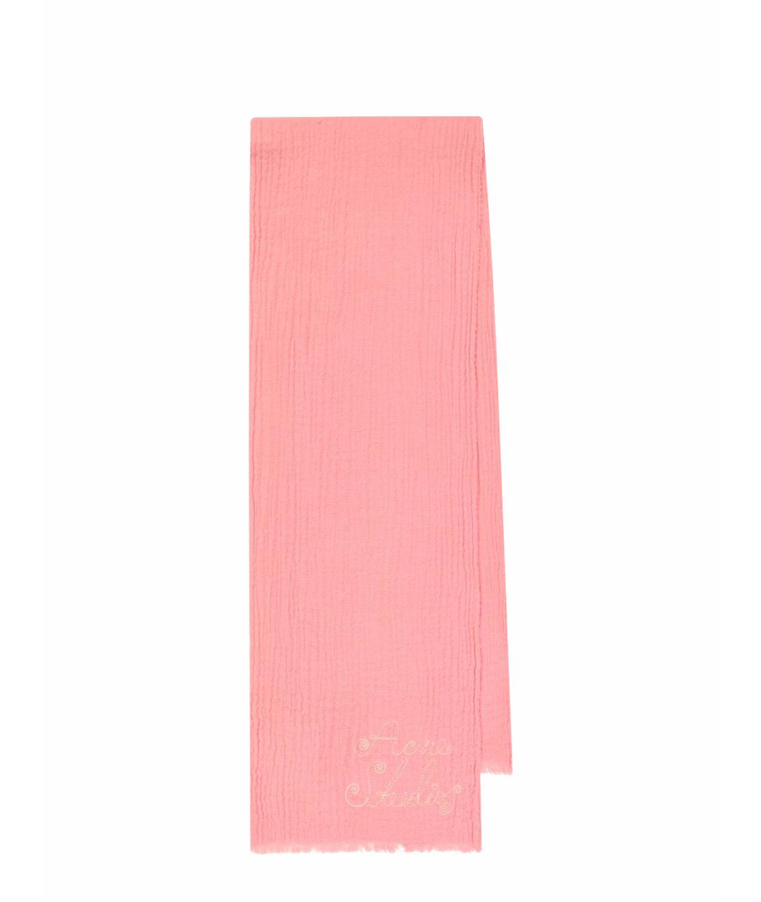 ACNE STUDIOS Розовый шерстяной платок, фото 1
