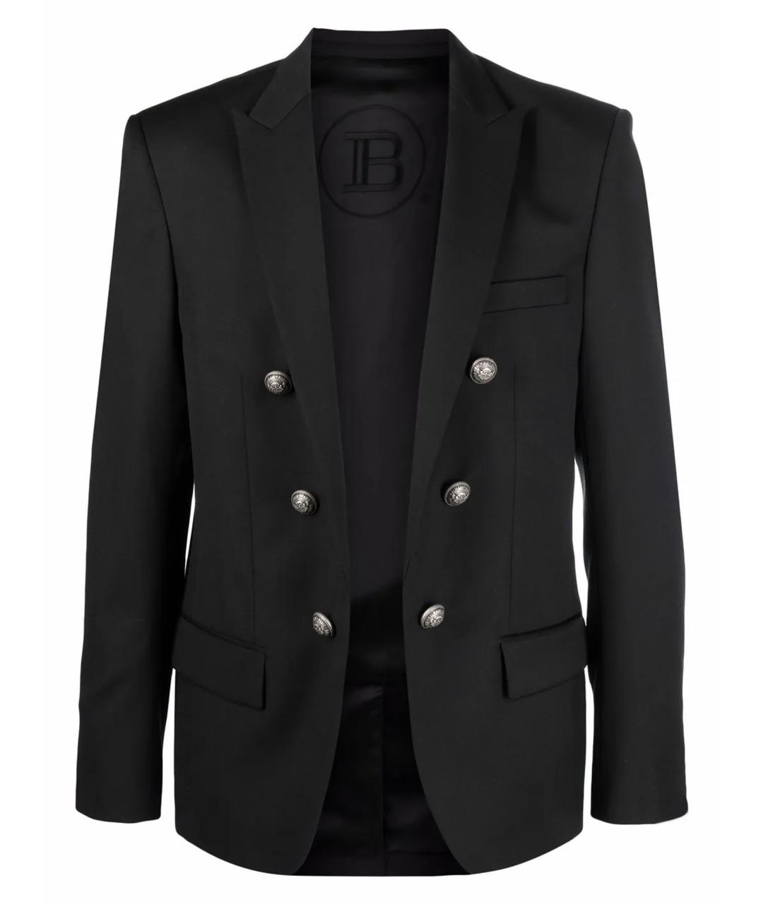 BALMAIN Черный шерстяной пиджак, фото 6