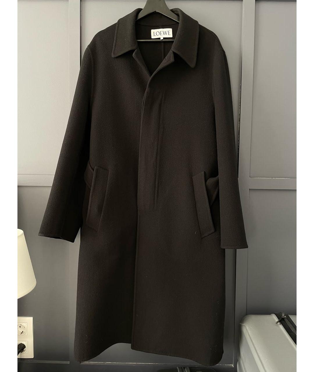 LOEWE Черное кашемировое пальто, фото 5