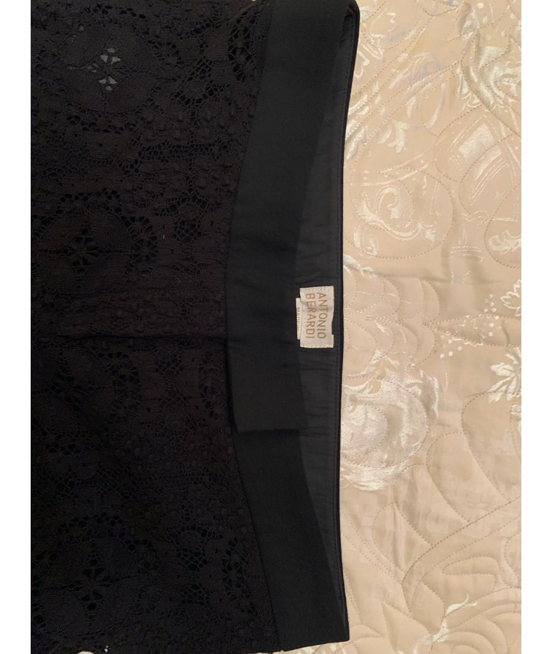 ANTONIO BERARDI Черные хлопко-эластановые прямые брюки, фото 4