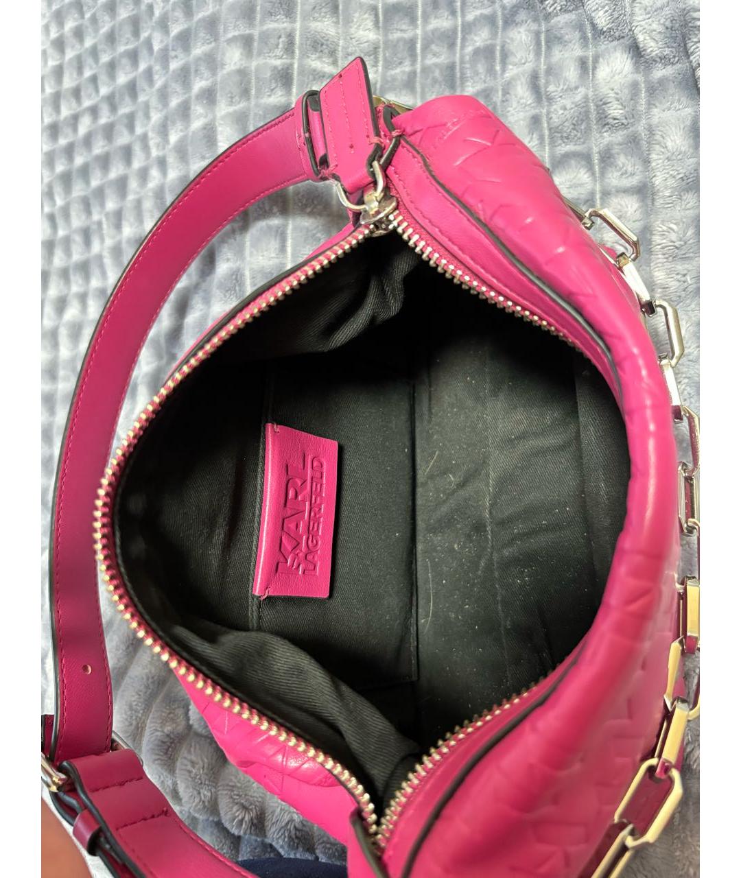 KARL LAGERFELD Розовая сумка с короткими ручками из искусственной кожи, фото 2