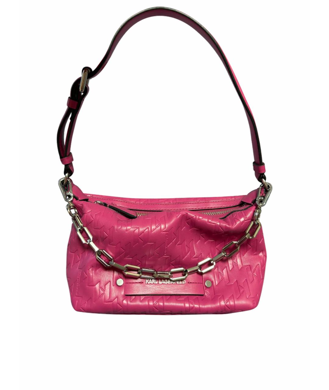 KARL LAGERFELD Розовая сумка с короткими ручками из искусственной кожи, фото 1