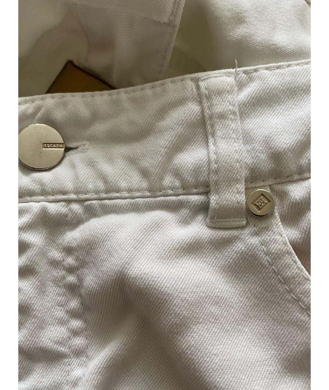 ESCADA Белые хлопковые прямые джинсы, фото 6
