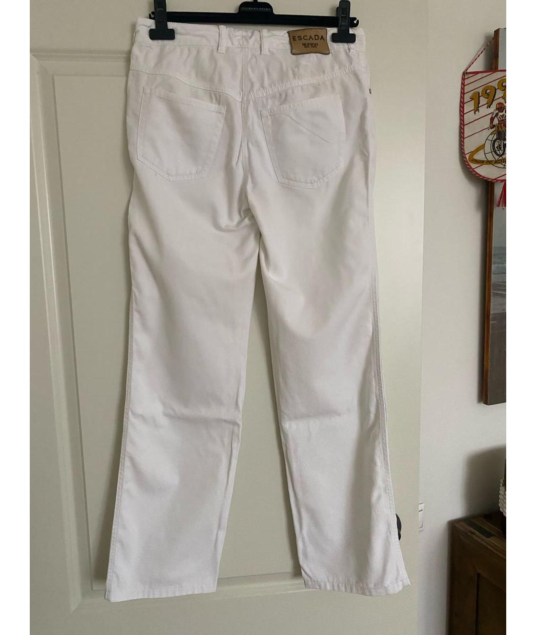 ESCADA Белые хлопковые прямые джинсы, фото 2
