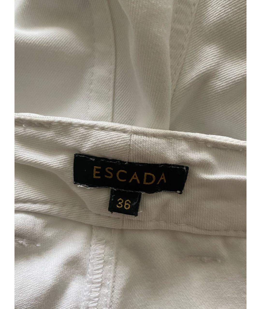 ESCADA Белые хлопковые прямые джинсы, фото 3