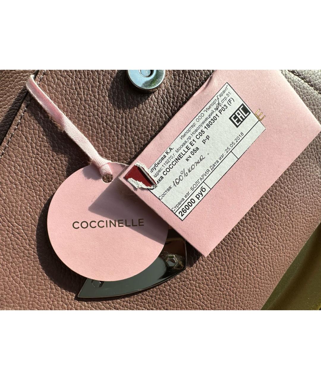 COCCINELLE Розовая кожаная сумка через плечо, фото 7