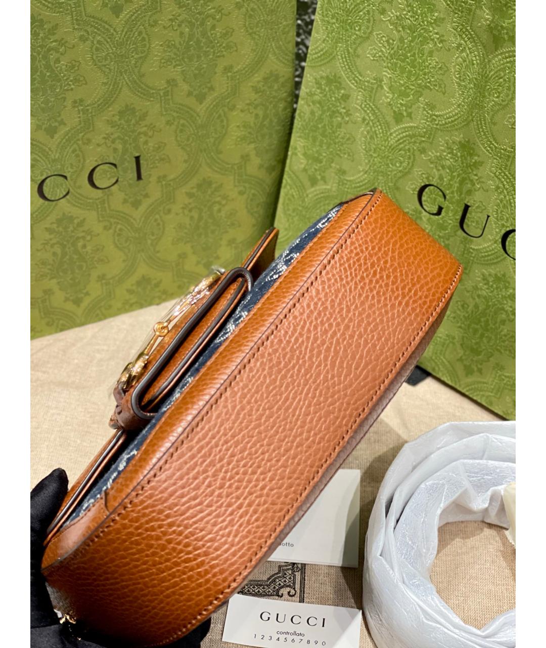 GUCCI Голубая деним сумка через плечо, фото 8