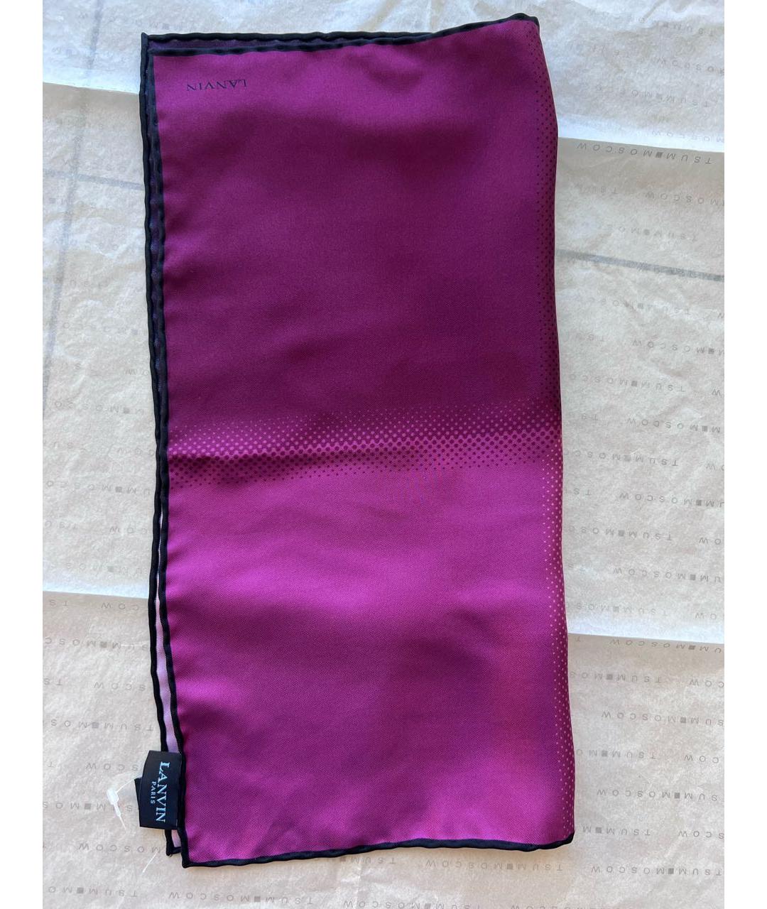LANVIN Розовый шелковый платок, фото 4