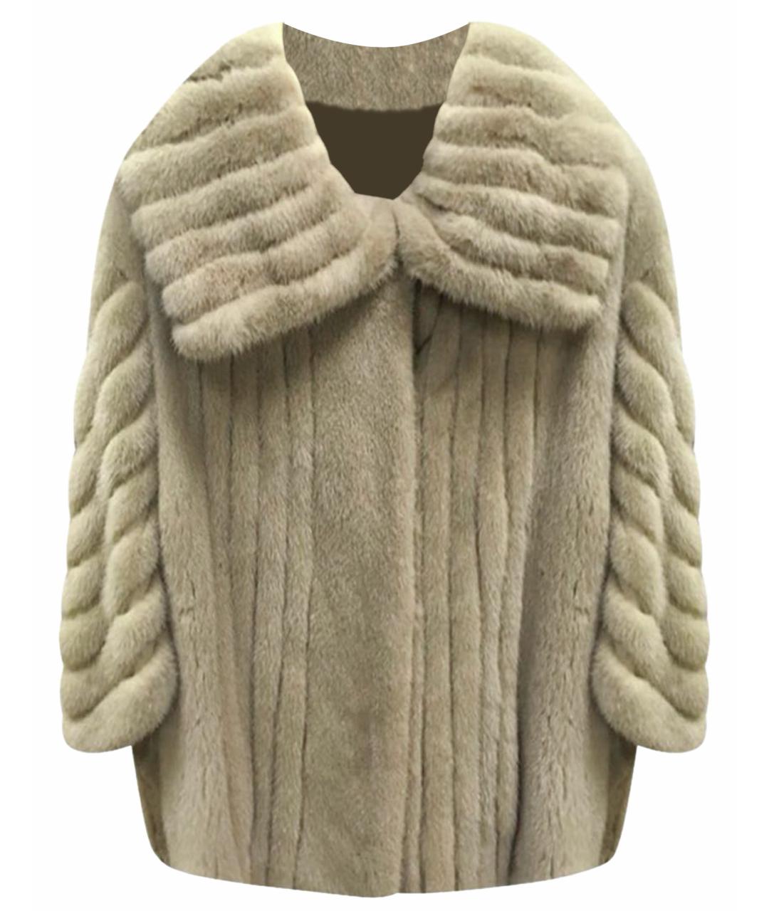 VINICIO PAJARO Бежевая меховая шуба, фото 1