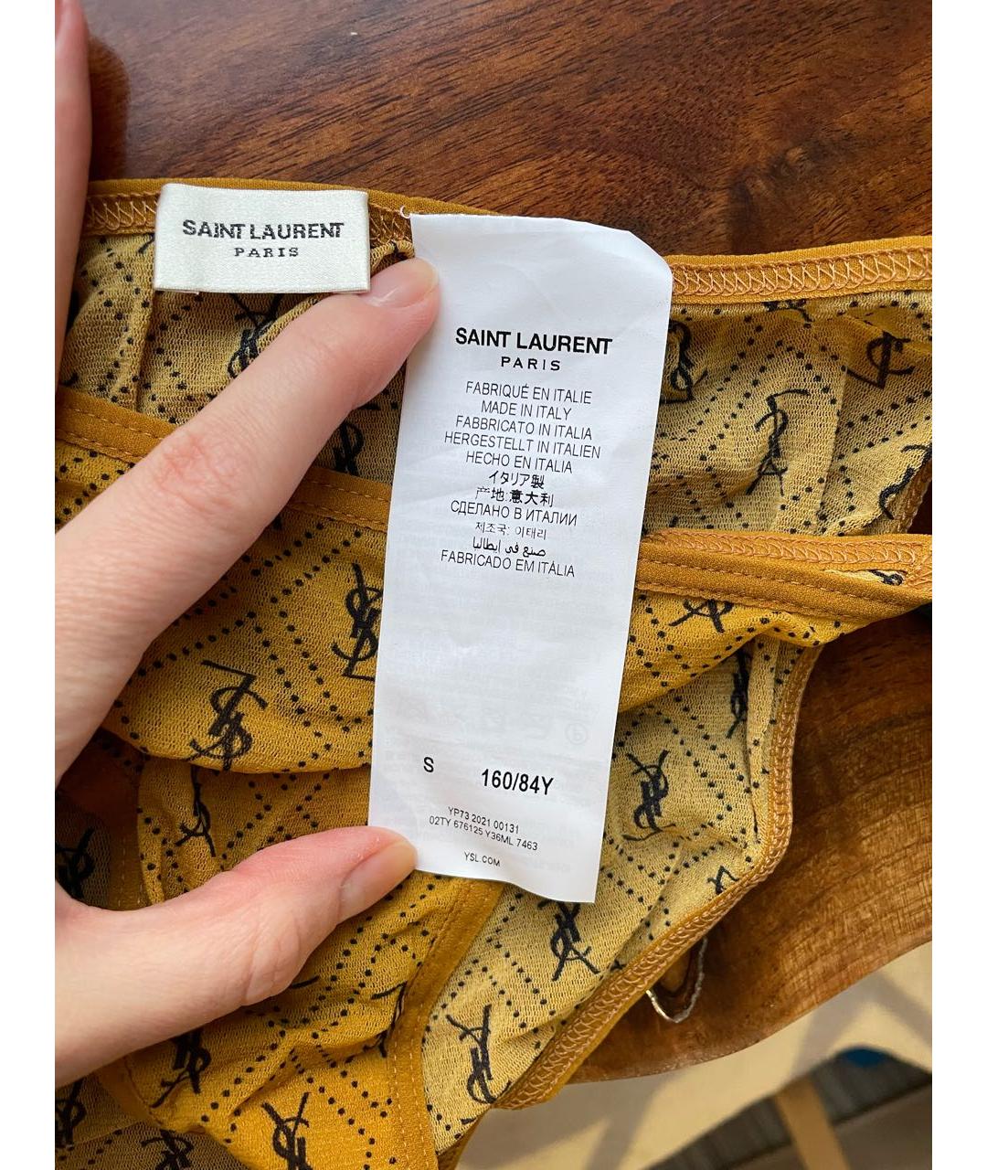 SAINT LAURENT Горчичные трусы, фото 5